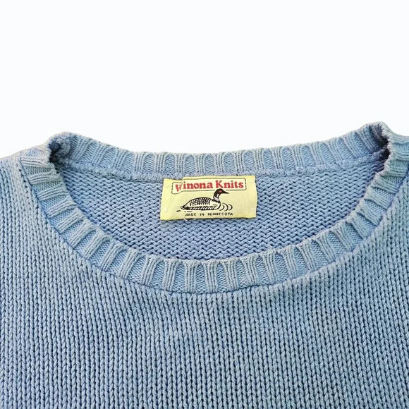 Vtg Winona Knits Sailboat Knit Sweater Blue Coastal Grandma Nautical Cape Cod - Picture 6 of 12